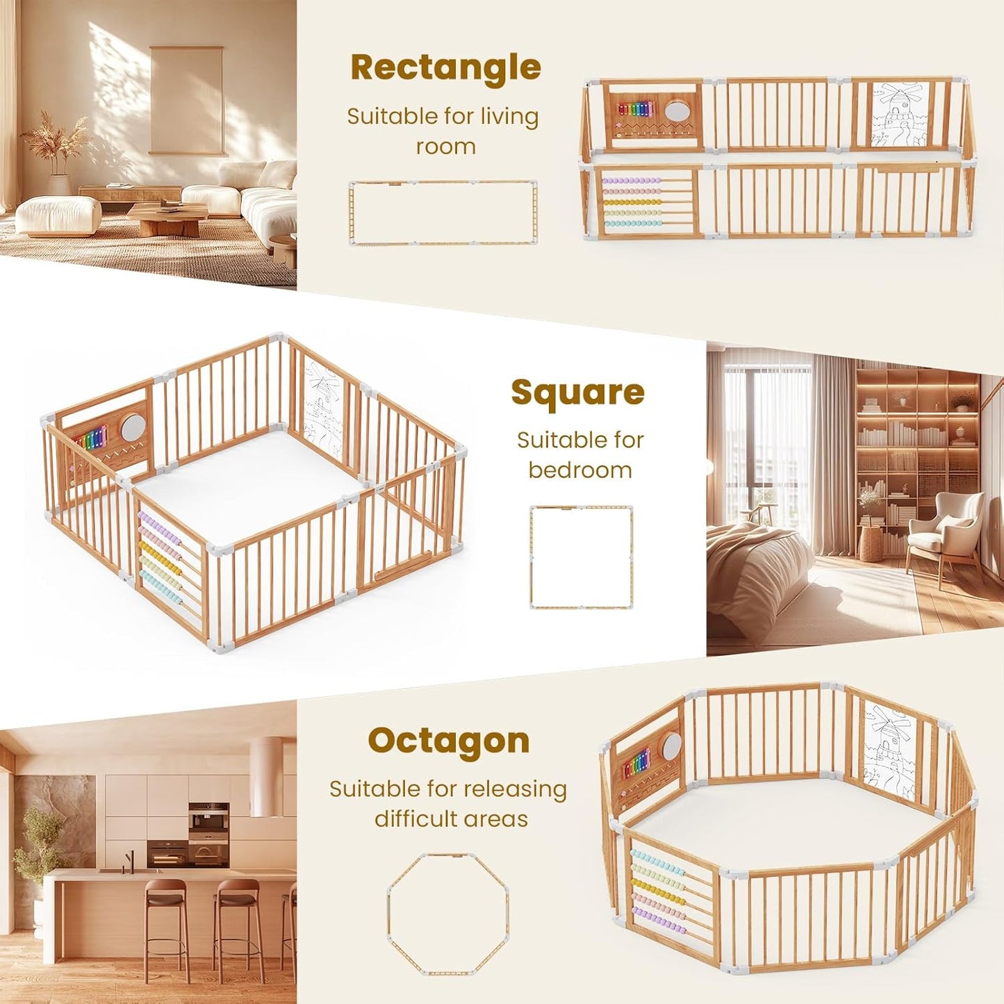Pine Wood Baby Playpen