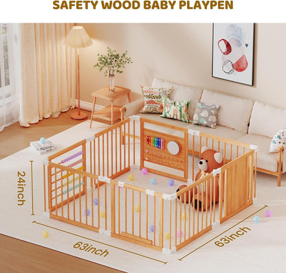 Pine Wood Baby Playpen