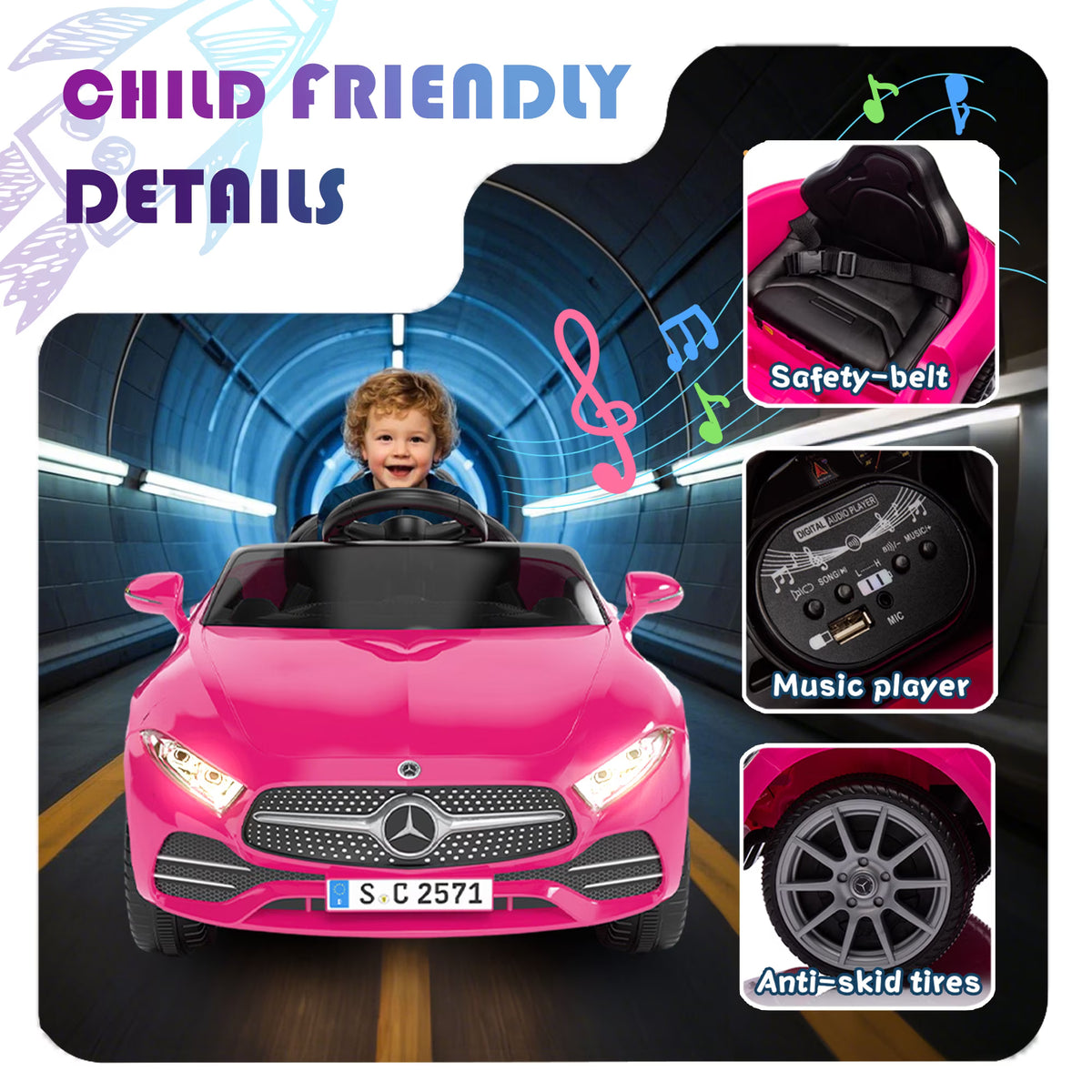 Kids Mercedes-Benz CLS Electric Car with Parent Control